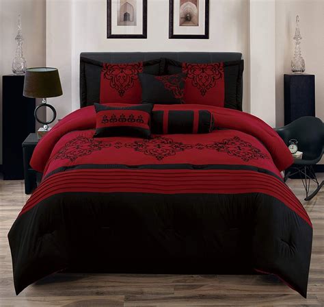 red and black comforter full